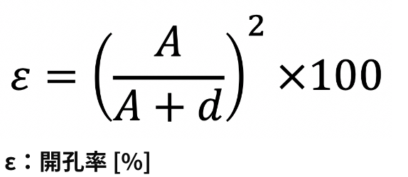 開孔率数式